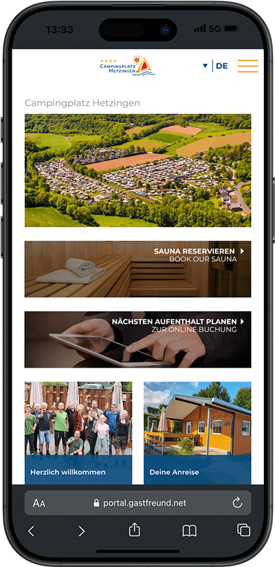Hetzingen app guest app campsite app